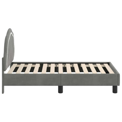 Peuterbedframe met hoofdbord Donkergrijs 70 x 140 cm Fluweel