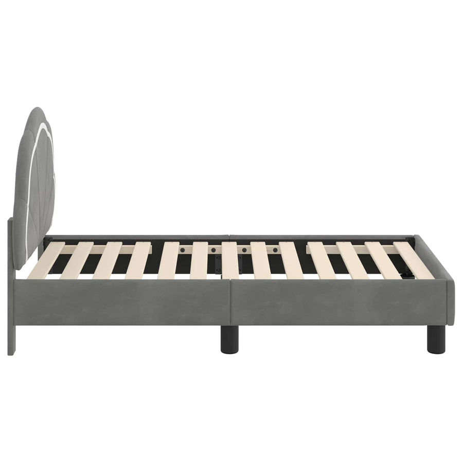Peuterbedframe met hoofdbord Donkergrijs 70 x 140 cm Fluweel
