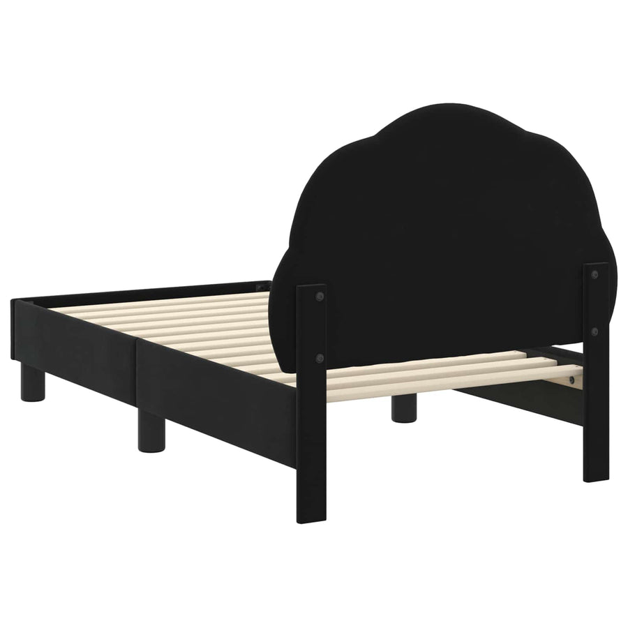 Peuterbedframe met hoofdbord Zwart 70 x 140 cm Fluweel