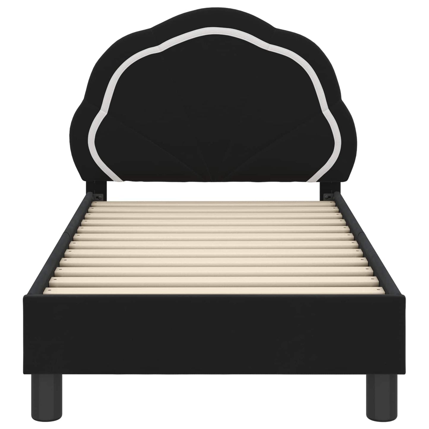 Peuterbedframe met hoofdbord Zwart 70 x 140 cm Fluweel