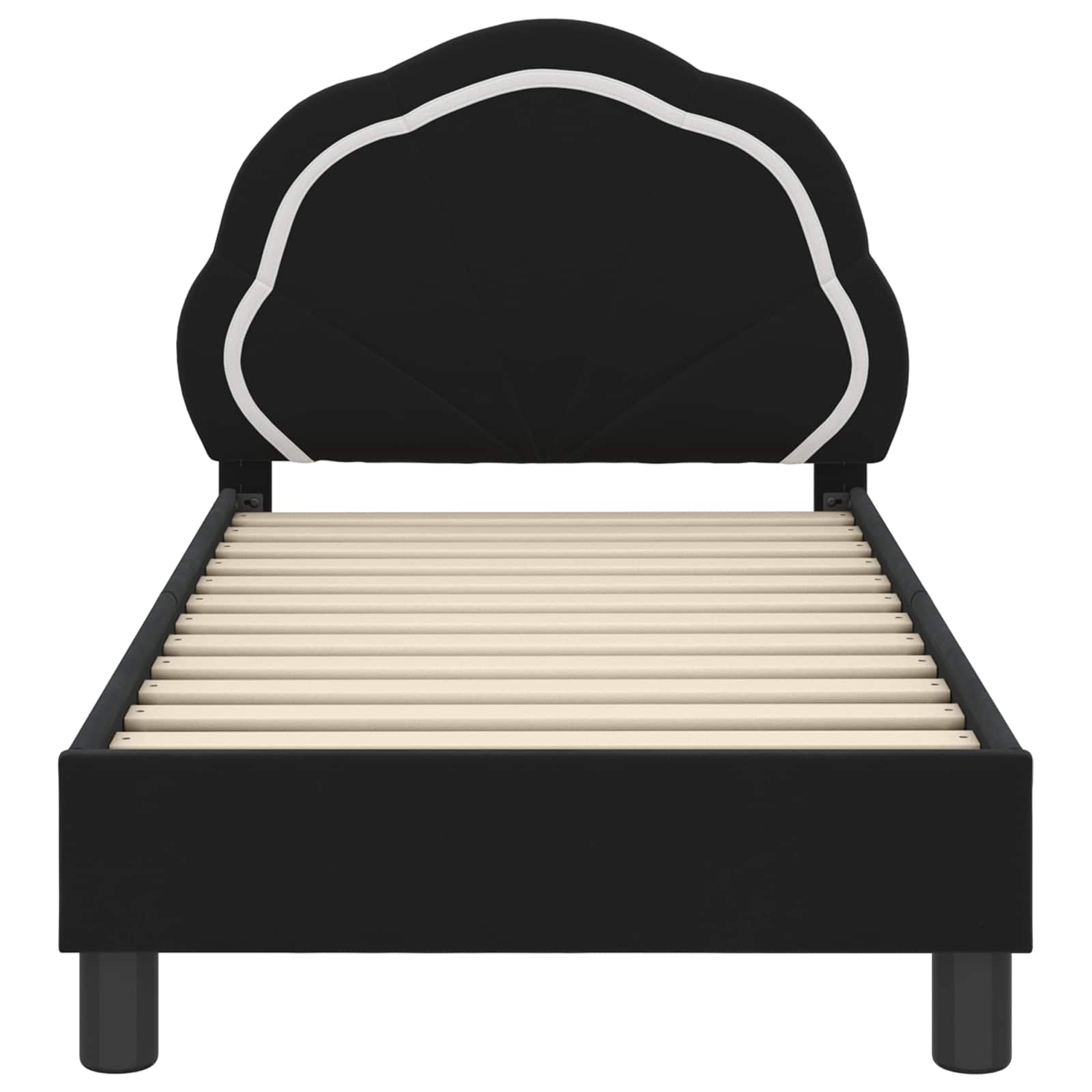 Peuterbedframe met hoofdbord Zwart 70 x 140 cm Fluweel