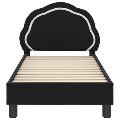 Peuterbedframe met hoofdbord Zwart 70 x 140 cm Fluweel