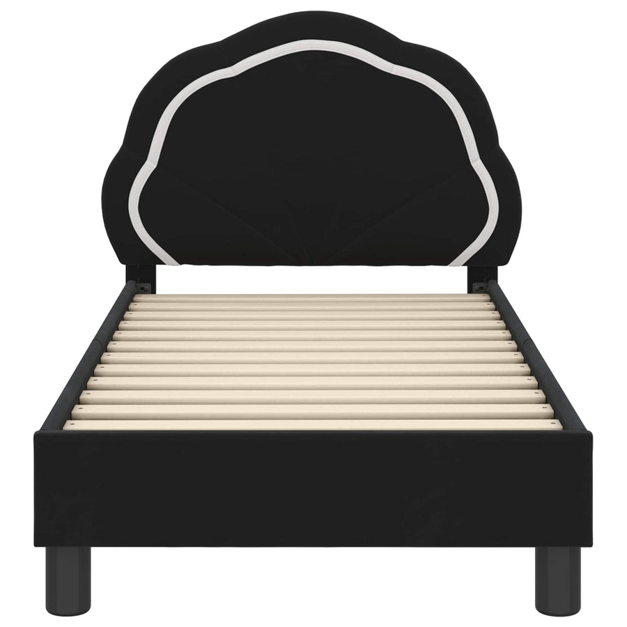 Peuterbedframe met hoofdbord Zwart 70 x 140 cm Fluweel
