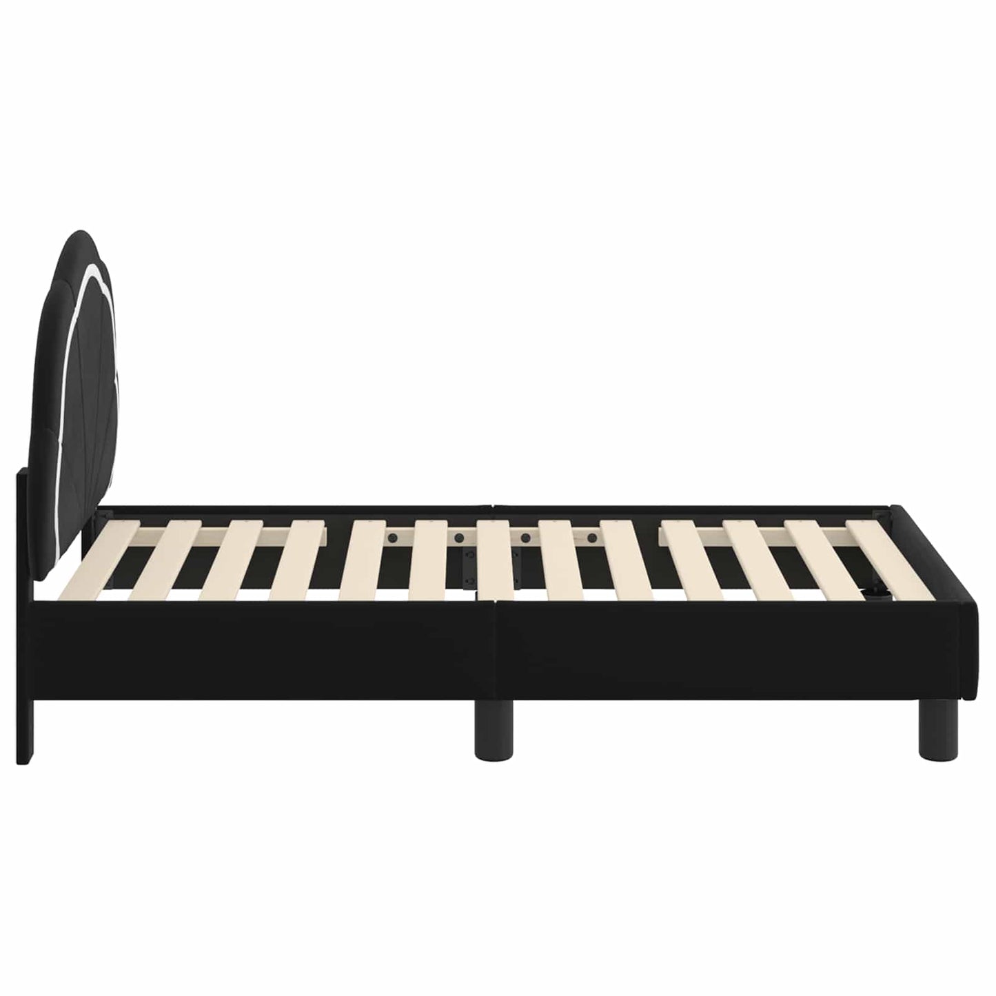 Peuterbedframe met hoofdbord Zwart 70 x 140 cm Fluweel