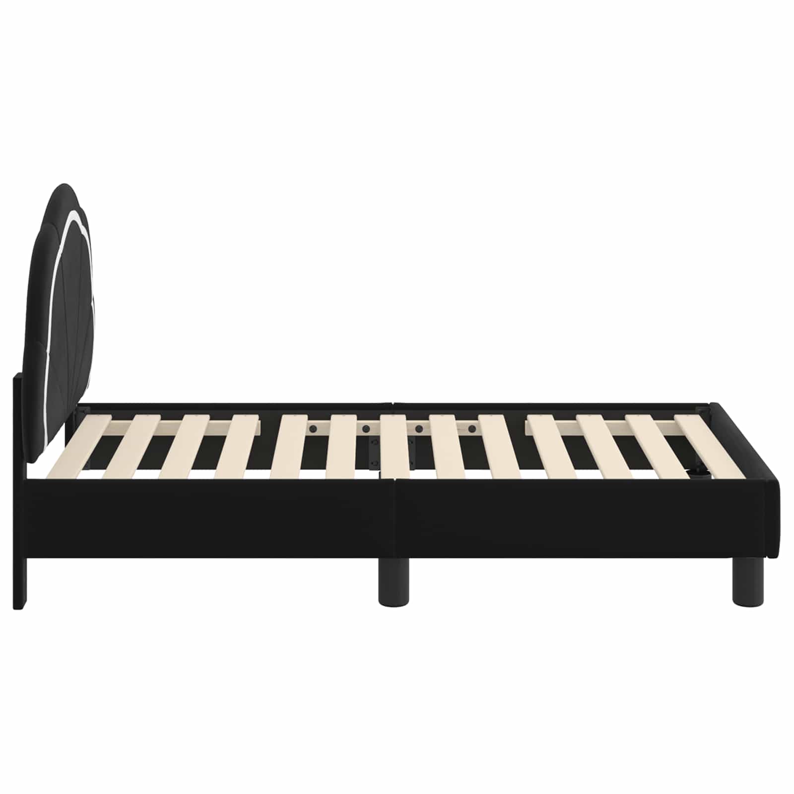 Peuterbedframe met hoofdbord Zwart 70 x 140 cm Fluweel