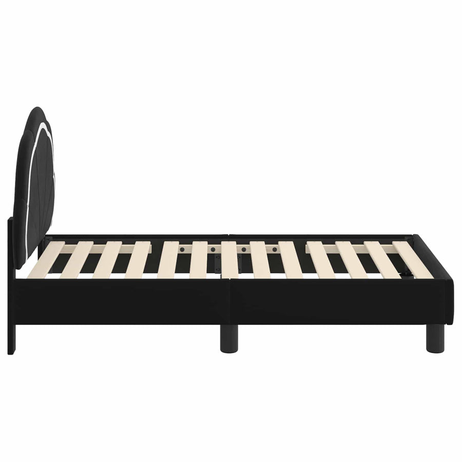Peuterbedframe met hoofdbord Zwart 70 x 140 cm Fluweel
