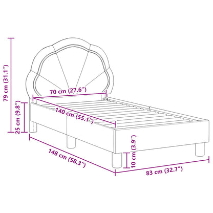 Peuterbedframe met hoofdbord Zwart 70 x 140 cm Fluweel