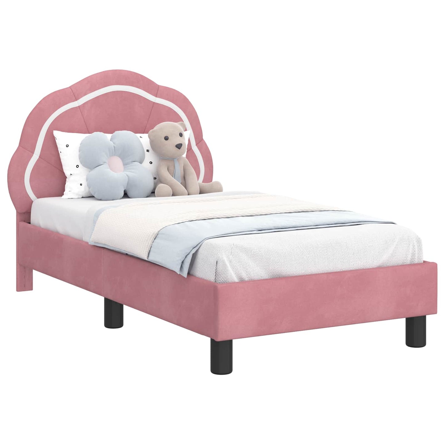 Peuterbedframe met hoofdbord Roze 70 x 140 cm Fluweel