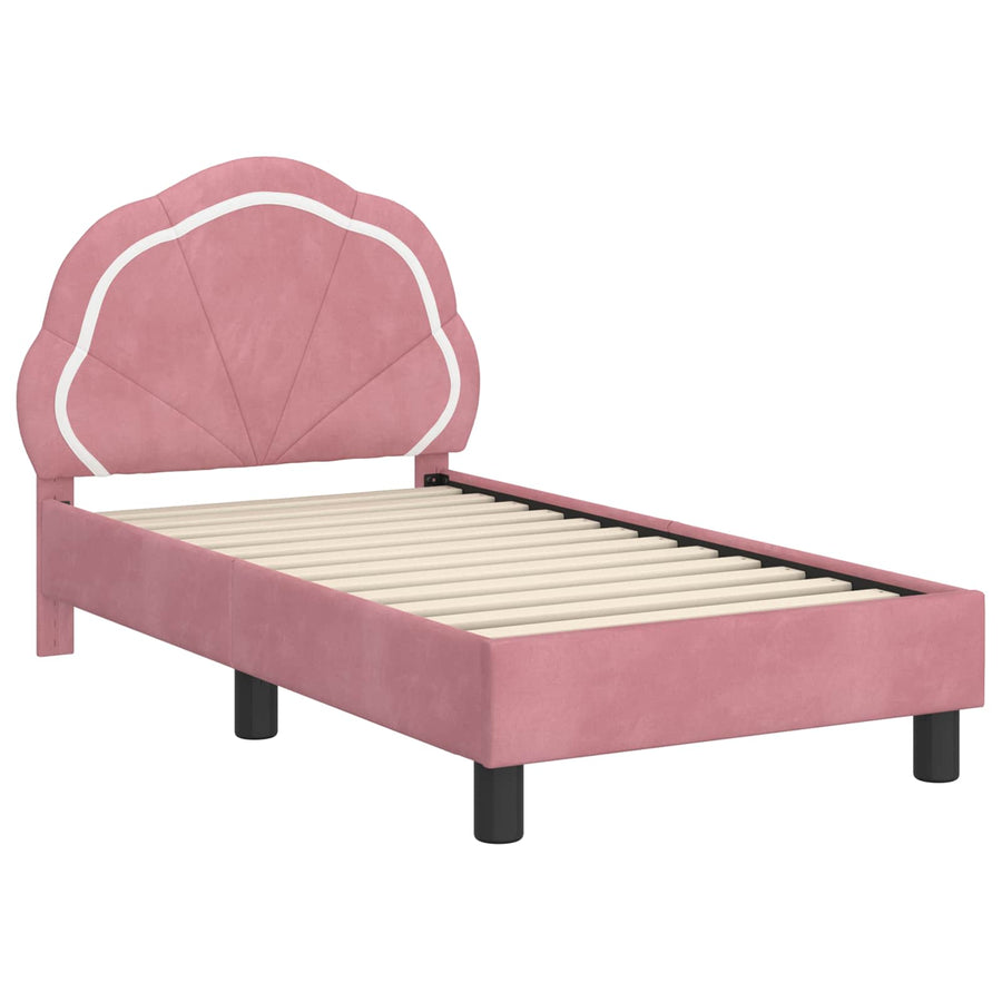 Peuterbedframe met hoofdbord Roze 70 x 140 cm Fluweel