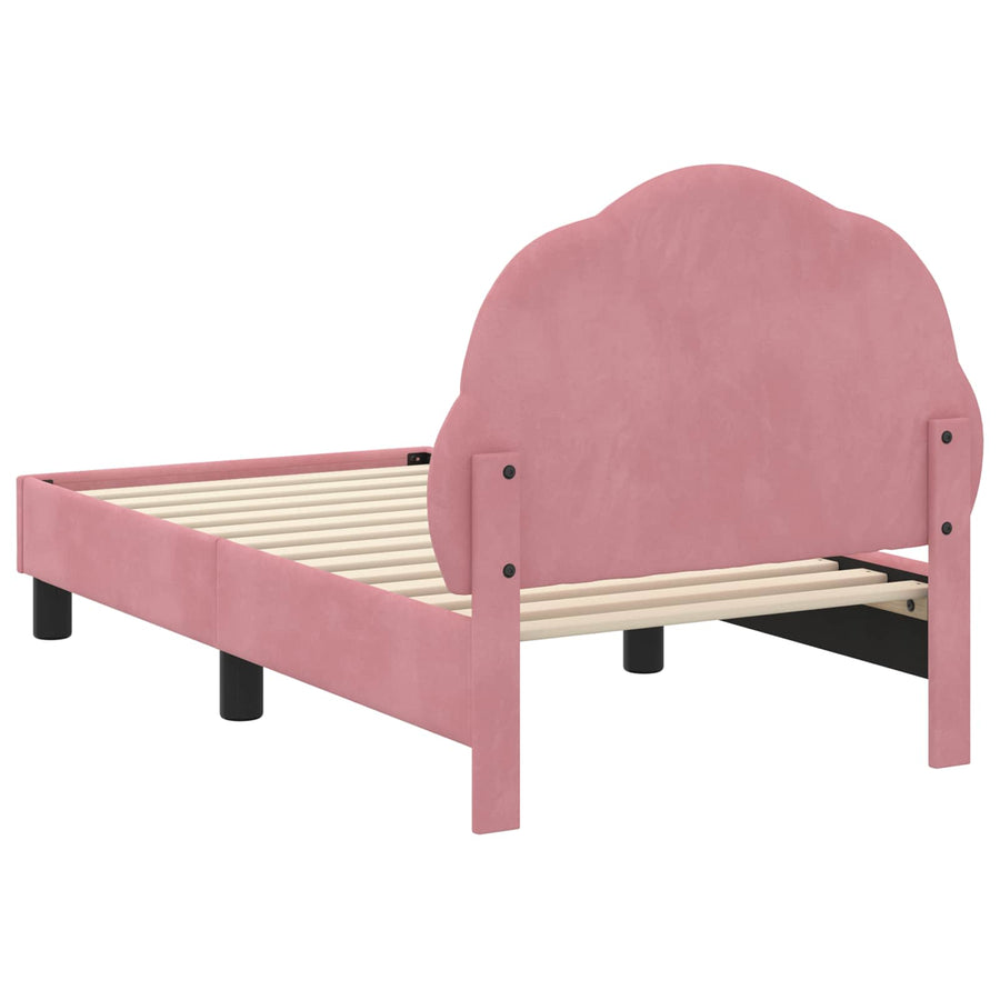 Peuterbedframe met hoofdbord Roze 70 x 140 cm Fluweel