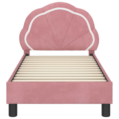 Peuterbedframe met hoofdbord Roze 70 x 140 cm Fluweel