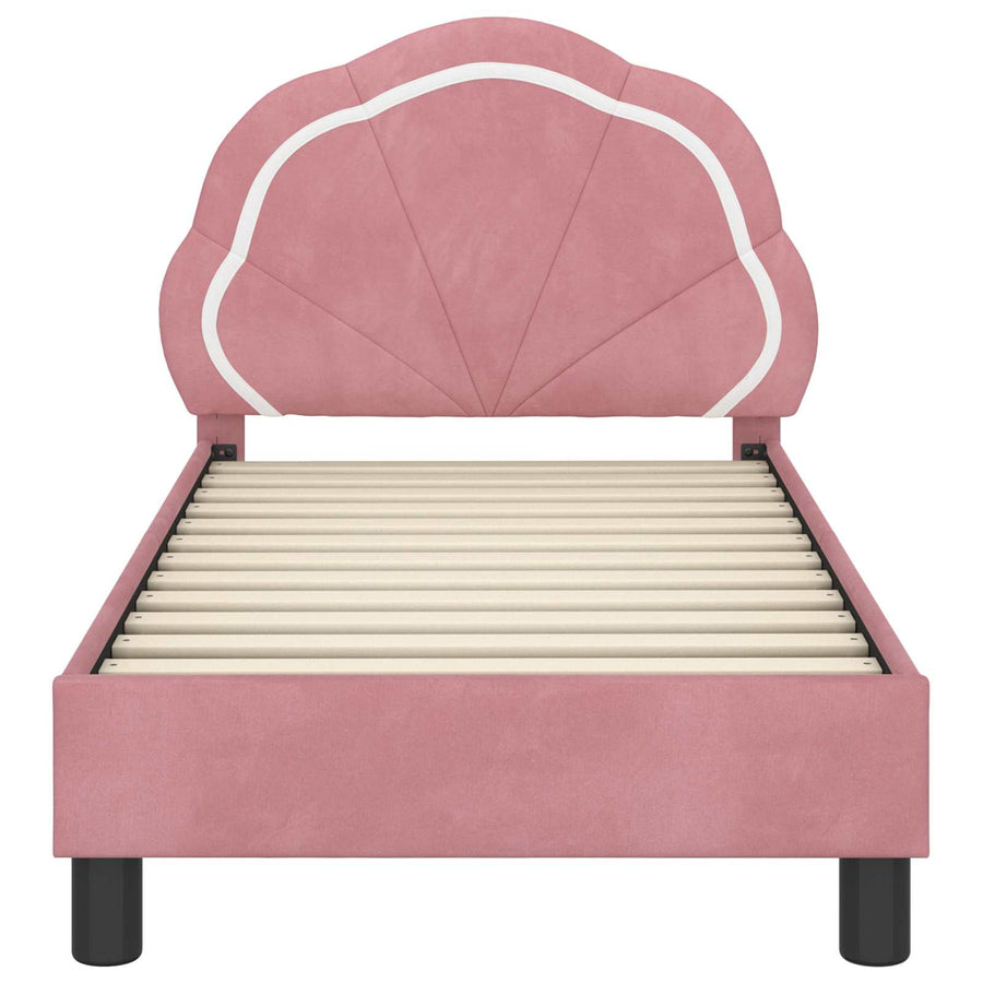 Peuterbedframe met hoofdbord Roze 70 x 140 cm Fluweel