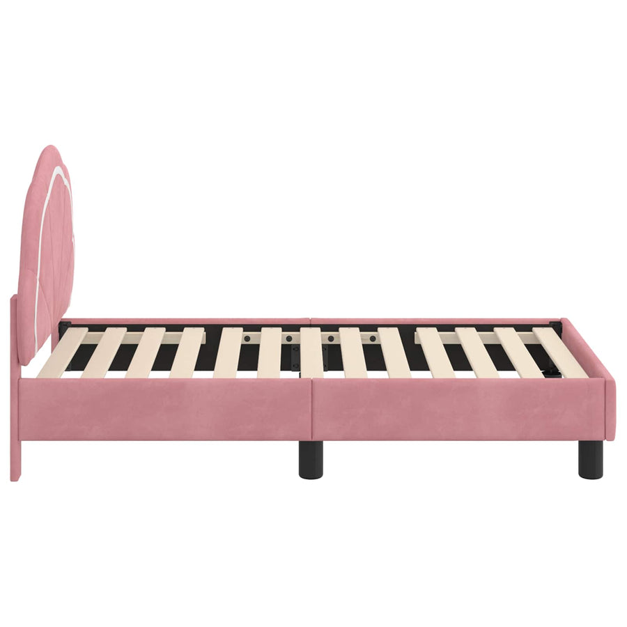 Peuterbedframe met hoofdbord Roze 70 x 140 cm Fluweel