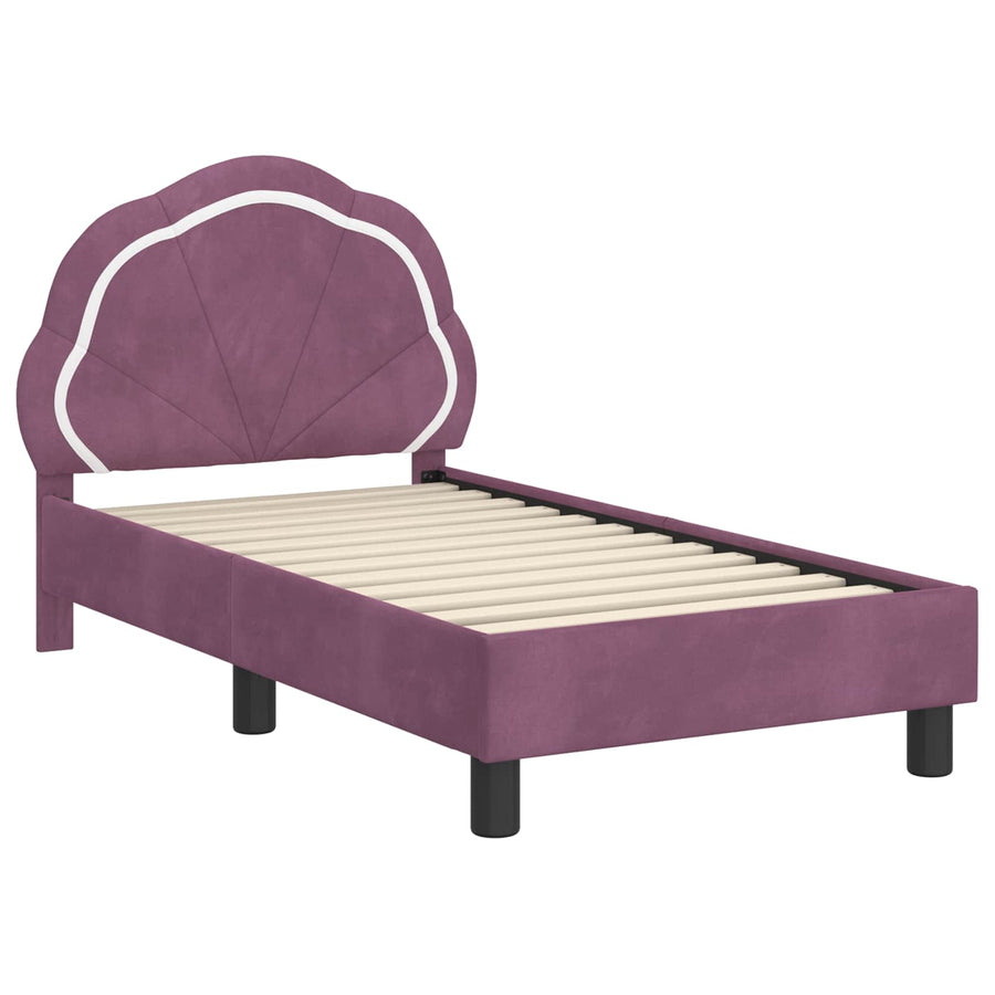 Peuterbedframe met hoofdbord Paars 70 x 140 cm Fluweel