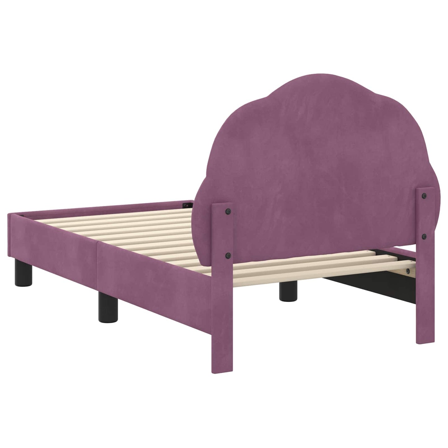 Peuterbedframe met hoofdbord Paars 70 x 140 cm Fluweel