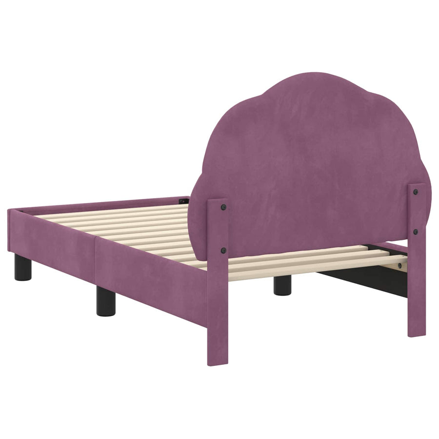 Peuterbedframe met hoofdbord Paars 70 x 140 cm Fluweel