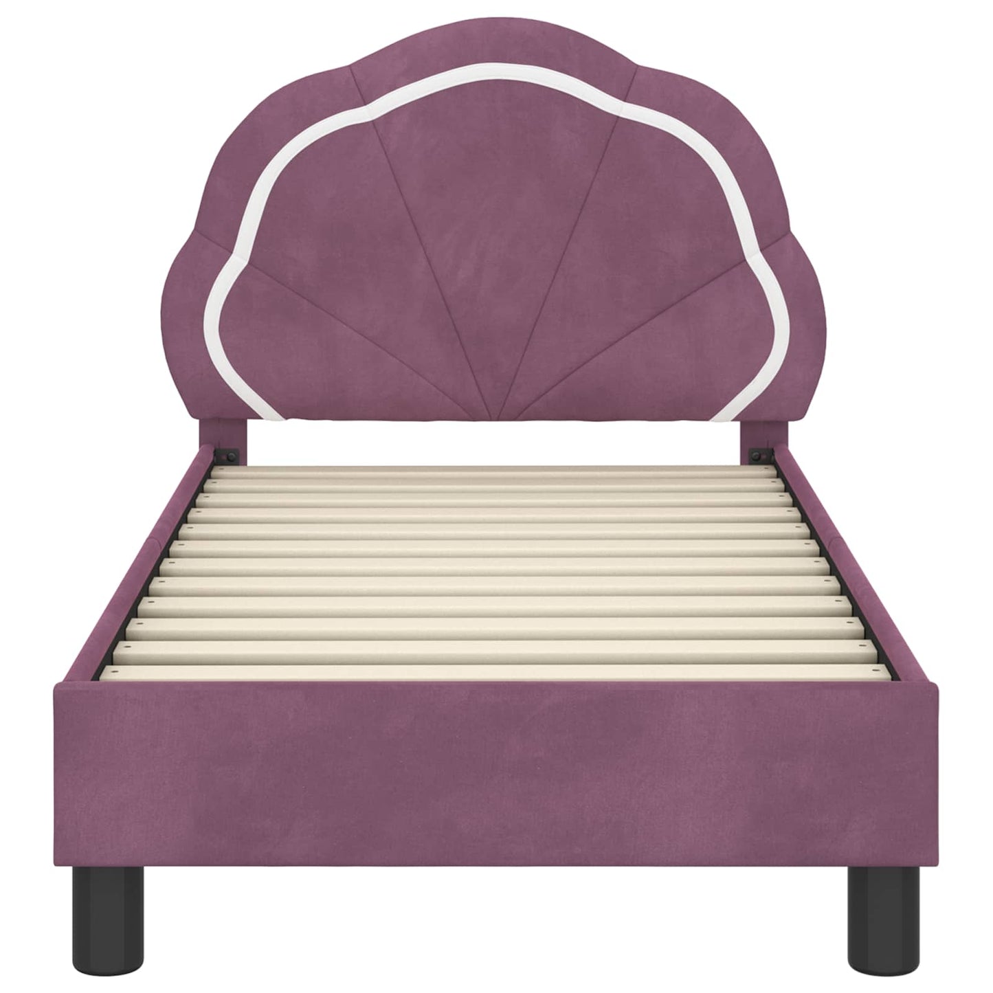 Peuterbedframe met hoofdbord Paars 70 x 140 cm Fluweel