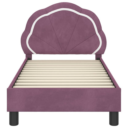 Peuterbedframe met hoofdbord Paars 70 x 140 cm Fluweel