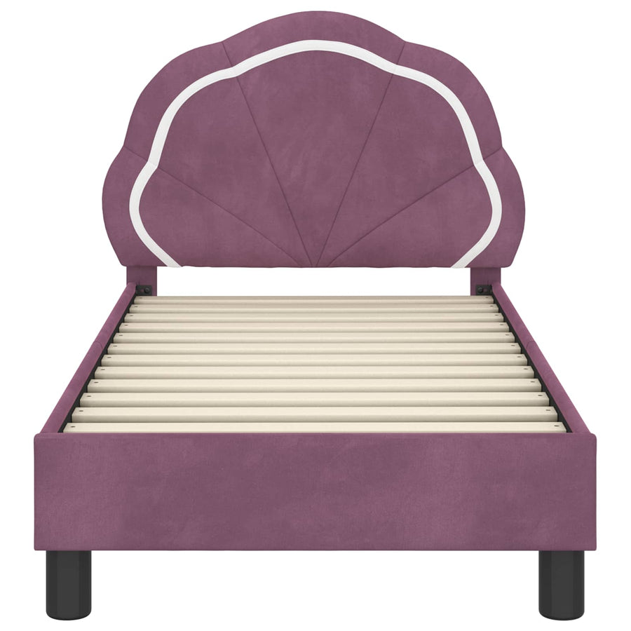 Peuterbedframe met hoofdbord Paars 70 x 140 cm Fluweel