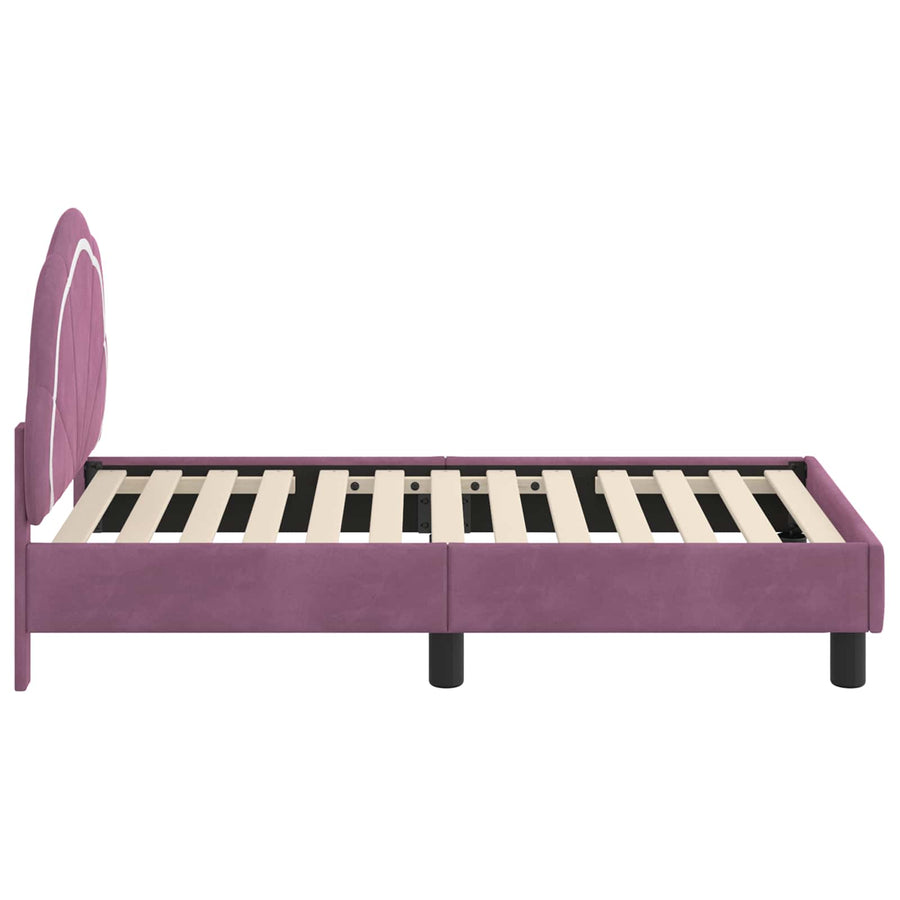 Peuterbedframe met hoofdbord Paars 70 x 140 cm Fluweel