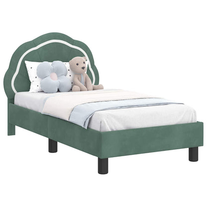 Peuterbedframe met hoofdbord Zeegroen 70 x 140 cm Fluweel
