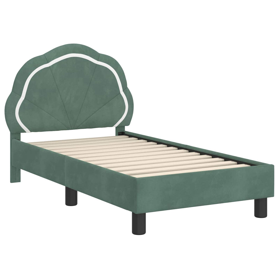 Peuterbedframe met hoofdbord Zeegroen 70 x 140 cm Fluweel