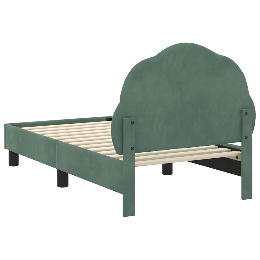 Peuterbedframe met hoofdbord Zeegroen 70 x 140 cm Fluweel