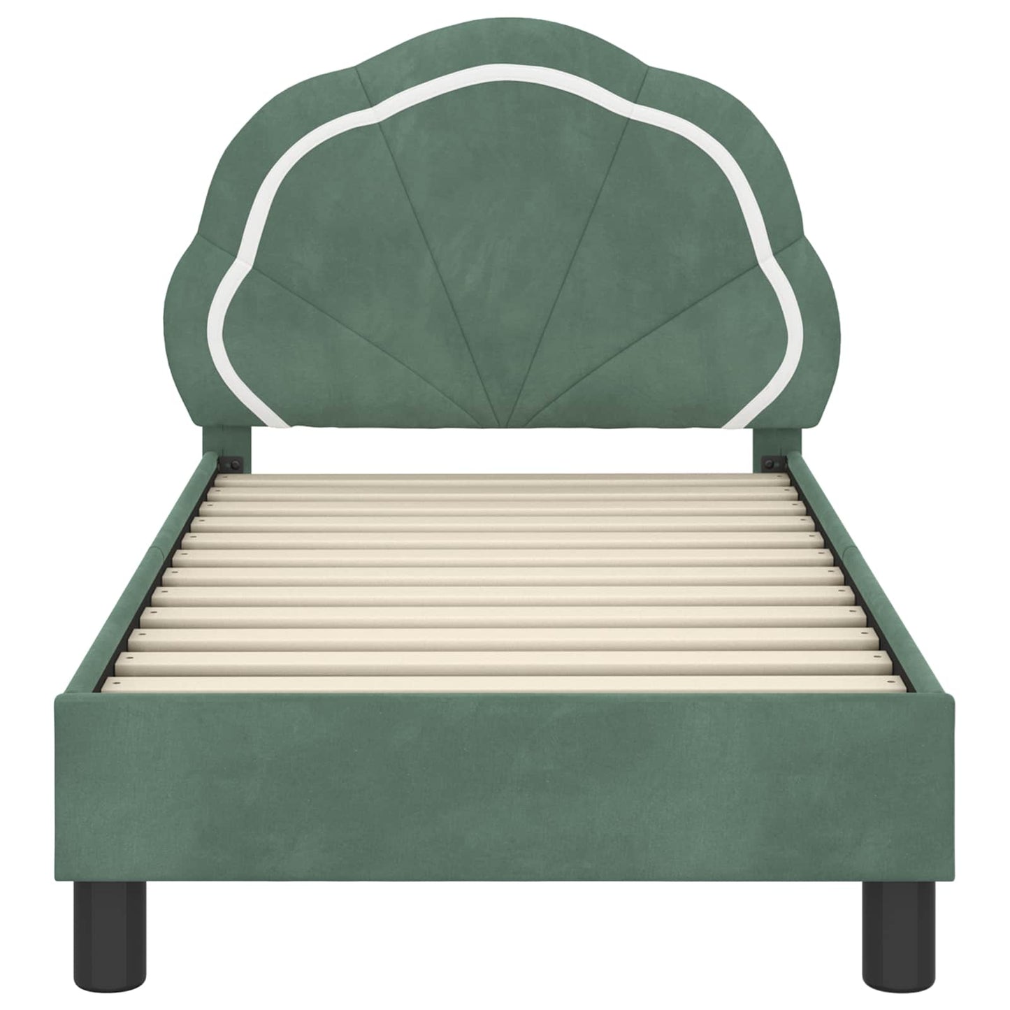 Peuterbedframe met hoofdbord Zeegroen 70 x 140 cm Fluweel