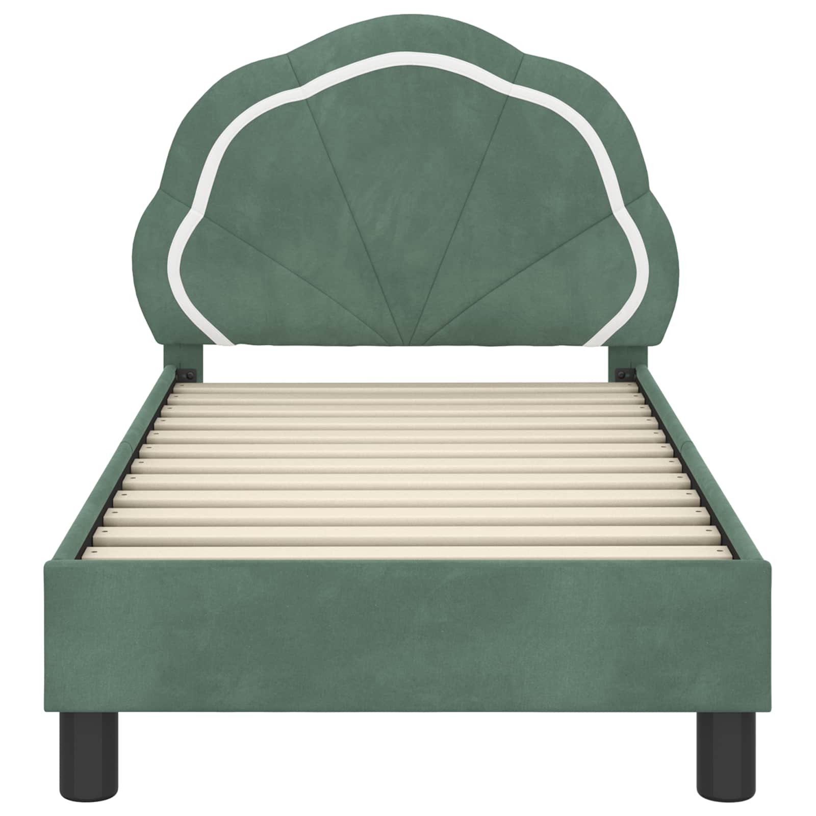 Peuterbedframe met hoofdbord Zeegroen 70 x 140 cm Fluweel
