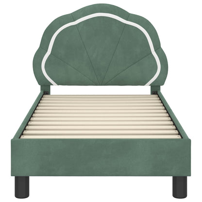 Peuterbedframe met hoofdbord Zeegroen 70 x 140 cm Fluweel