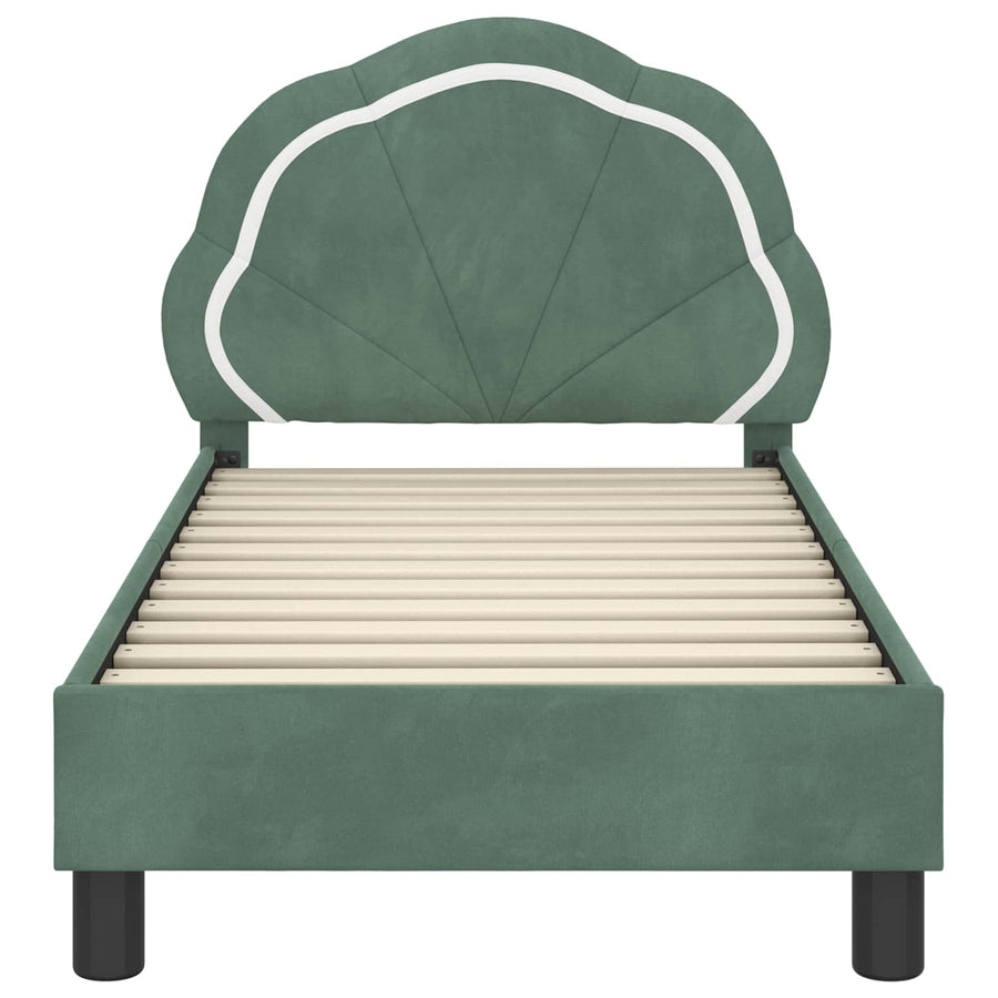 Peuterbedframe met hoofdbord Zeegroen 70 x 140 cm Fluweel