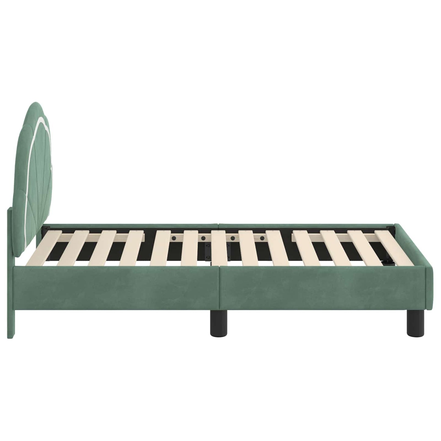 Peuterbedframe met hoofdbord Zeegroen 70 x 140 cm Fluweel
