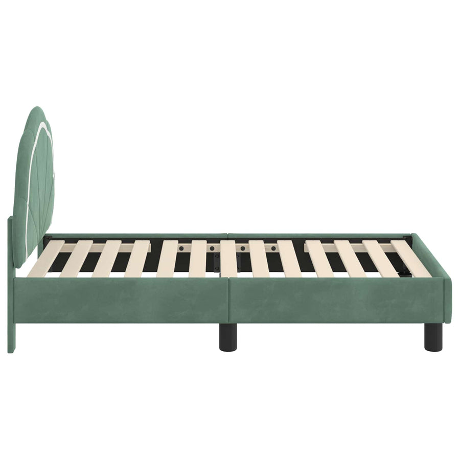 Peuterbedframe met hoofdbord Zeegroen 70 x 140 cm Fluweel