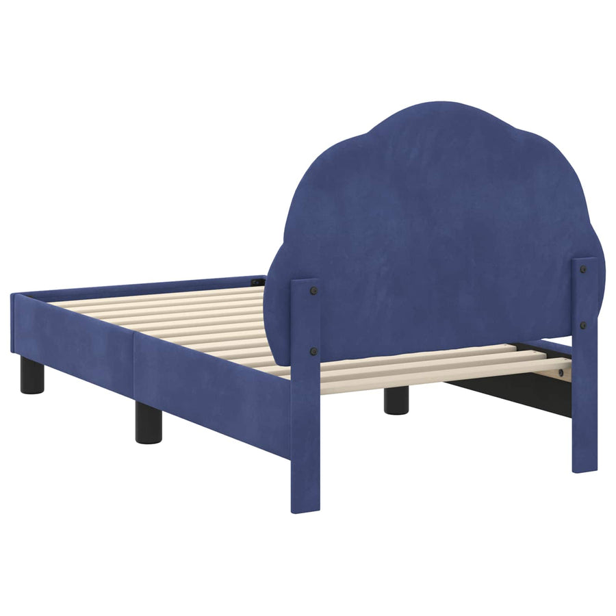 Peuterbedframe met hoofdbord Politieblauw 70 x 140 cm Fluweel