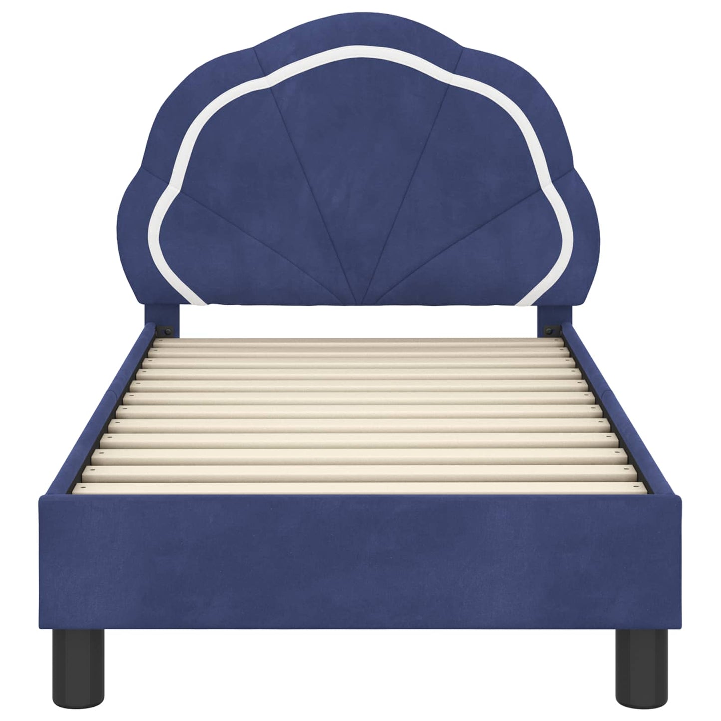 Peuterbedframe met hoofdbord Politieblauw 70 x 140 cm Fluweel