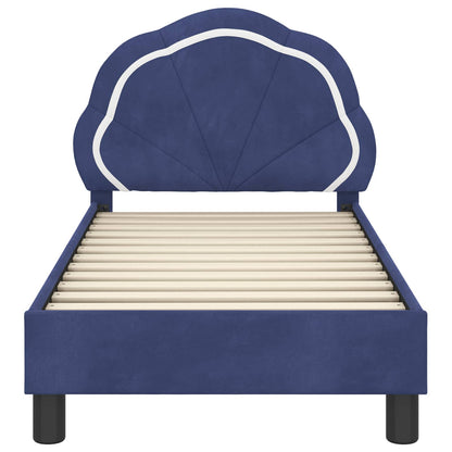 Peuterbedframe met hoofdbord Politieblauw 70 x 140 cm Fluweel