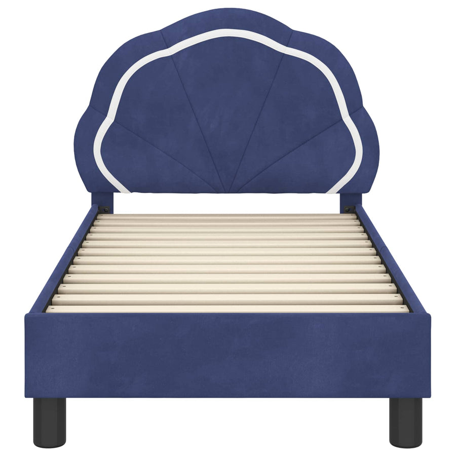 Peuterbedframe met hoofdbord Politieblauw 70 x 140 cm Fluweel