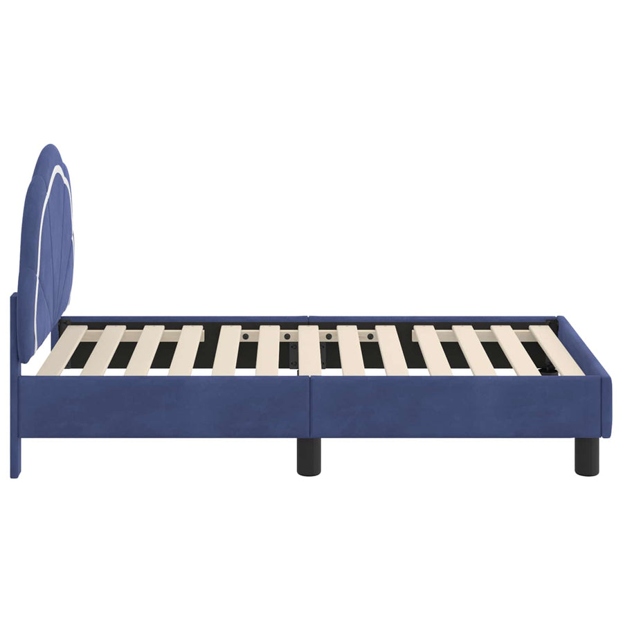 Peuterbedframe met hoofdbord Politieblauw 70 x 140 cm Fluweel