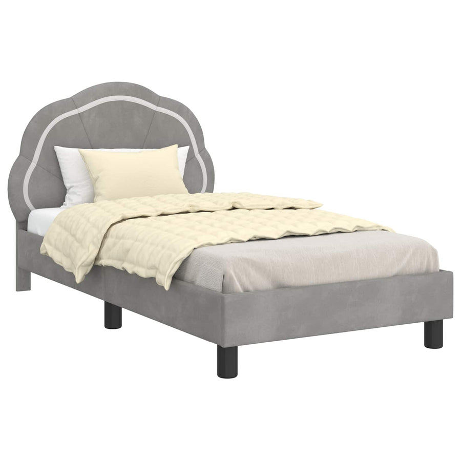 Bedframe voor kinderen met hoofdbord Lichtgrijs 80 x 160 cm