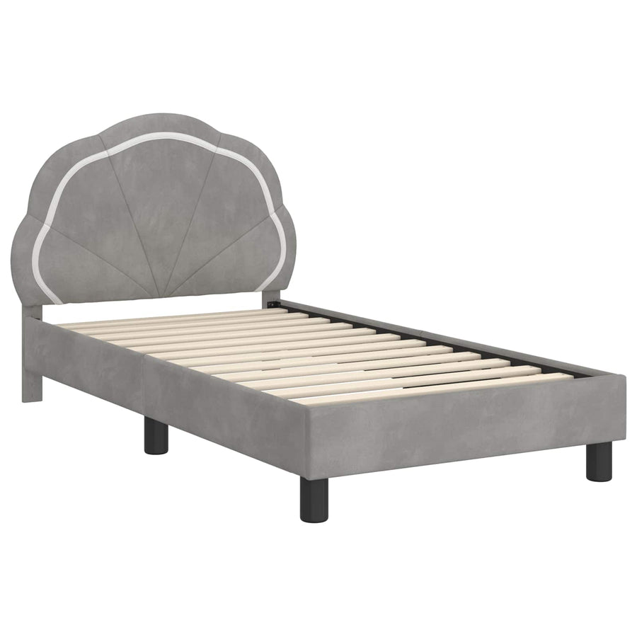 Bedframe voor kinderen met hoofdbord Lichtgrijs 80 x 160 cm