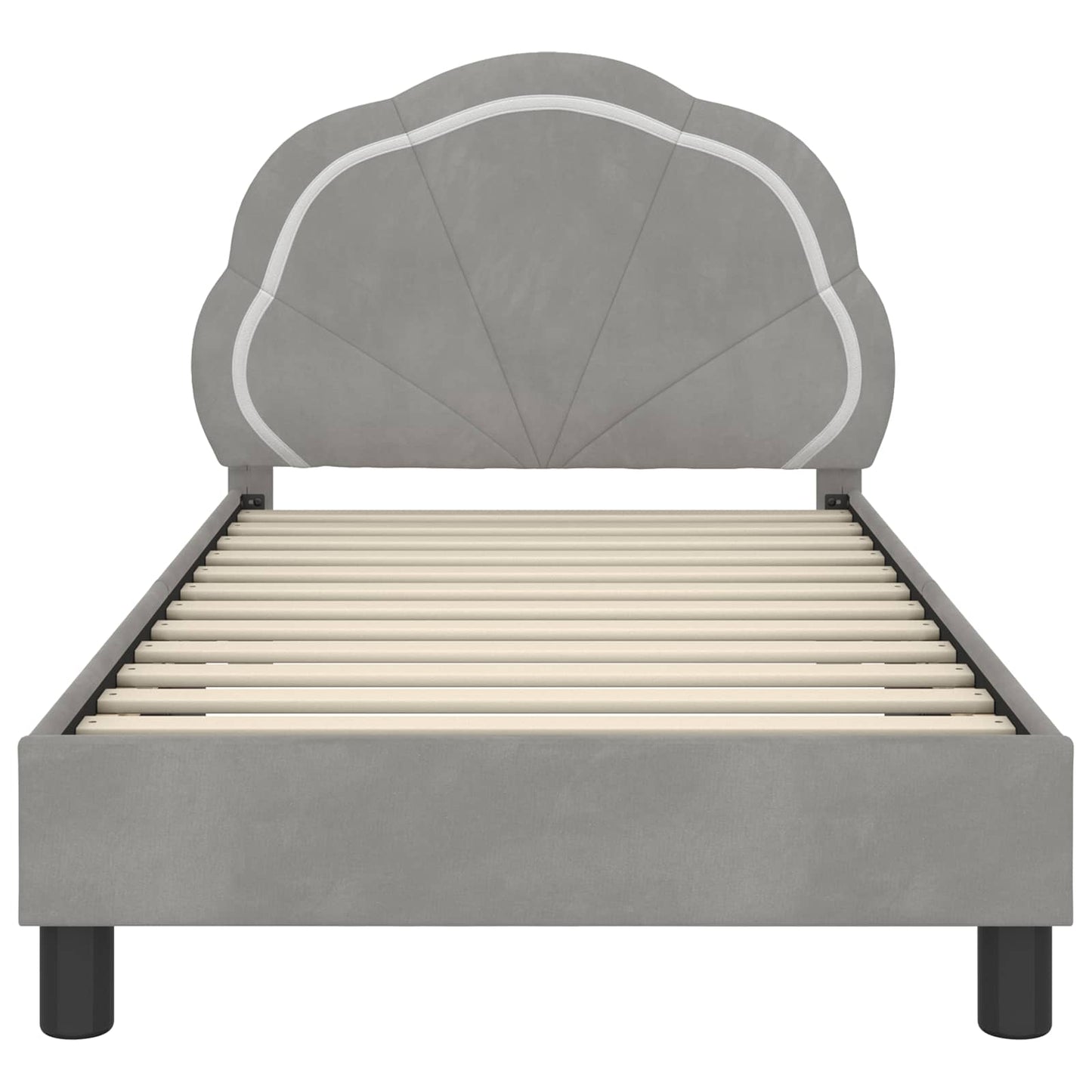 Bedframe voor kinderen met hoofdbord Lichtgrijs 80 x 160 cm