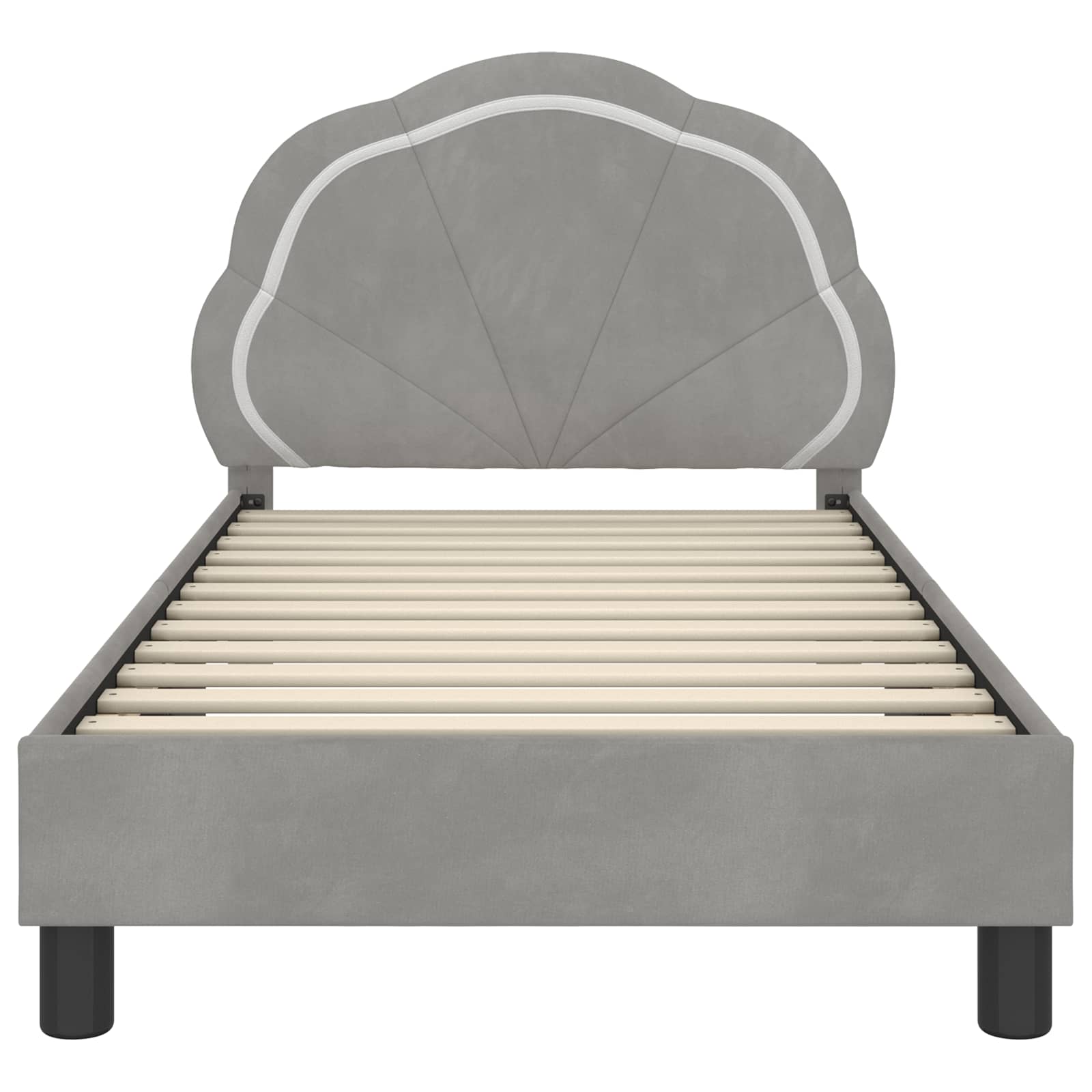 Bedframe voor kinderen met hoofdbord Lichtgrijs 80 x 160 cm
