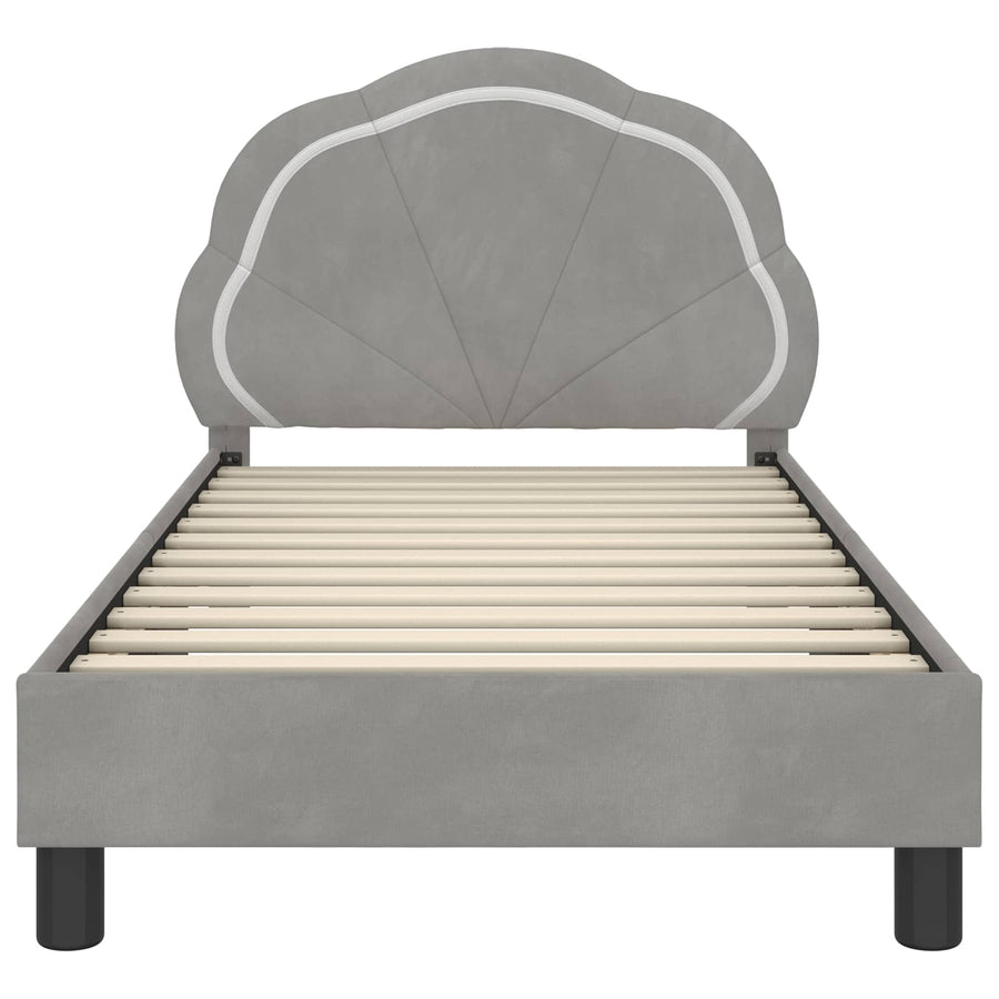 Bedframe voor kinderen met hoofdbord Lichtgrijs 80 x 160 cm