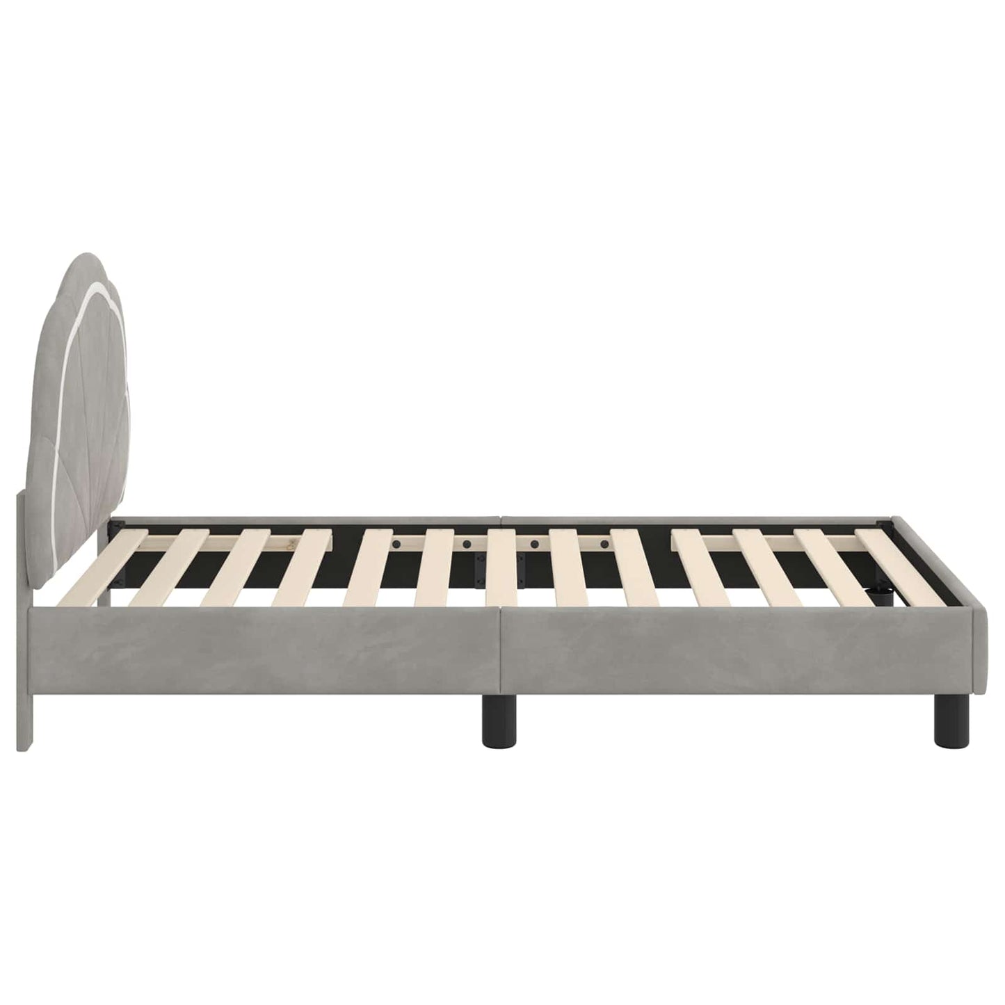 Bedframe voor kinderen met hoofdbord Lichtgrijs 80 x 160 cm