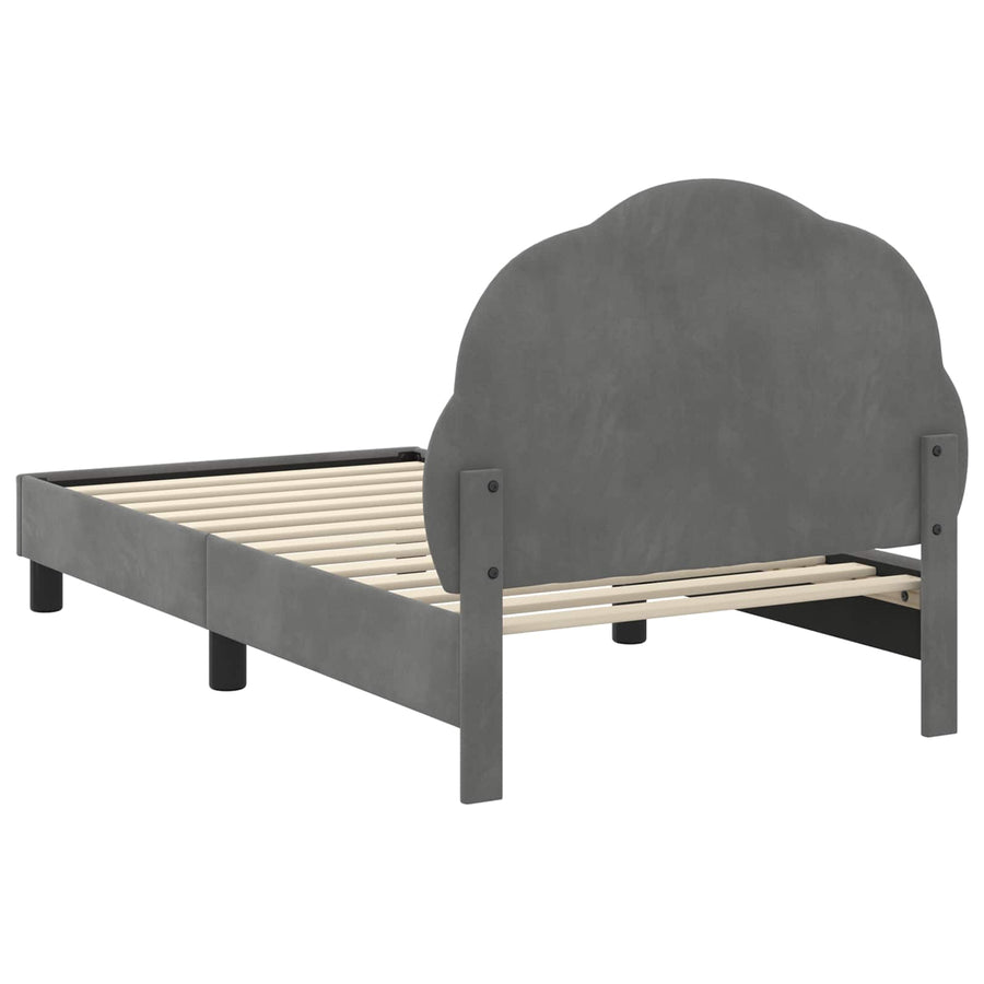 Bedframe voor kinderen met hoofdbord Donkergrijs 80 x 160 cm