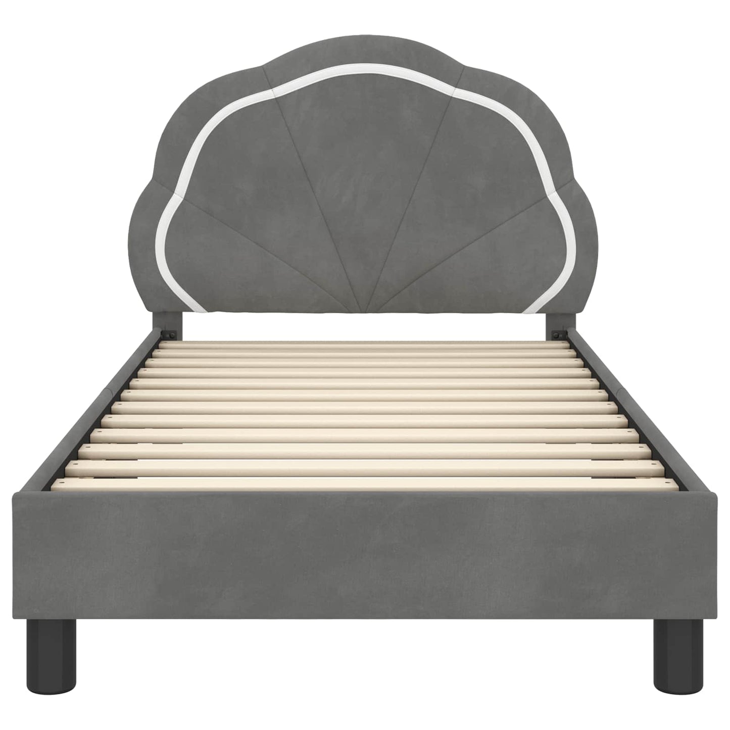 Bedframe voor kinderen met hoofdbord Donkergrijs 80 x 160 cm