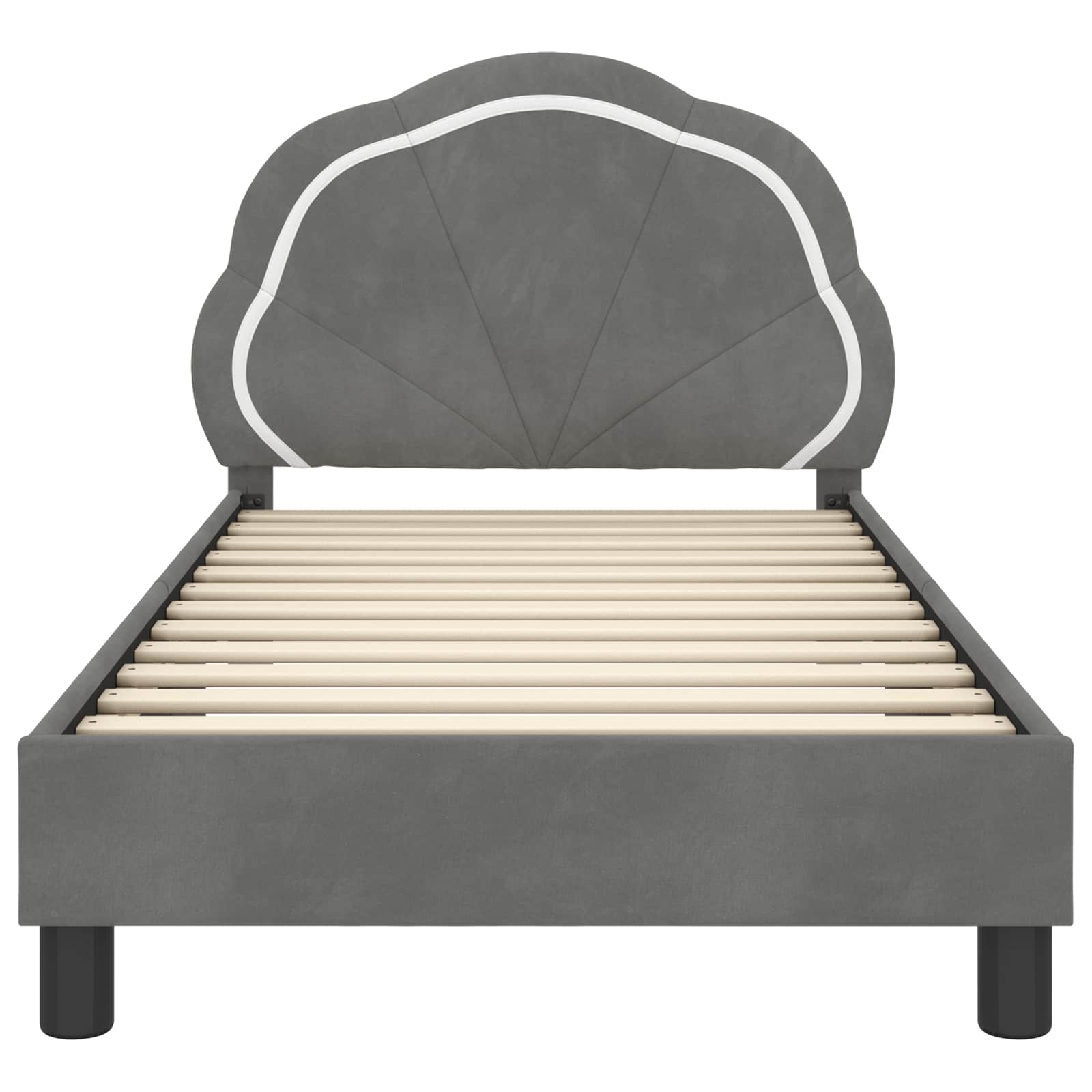 Bedframe voor kinderen met hoofdbord Donkergrijs 80 x 160 cm