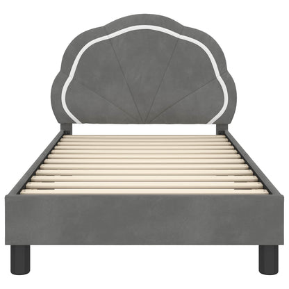 Bedframe voor kinderen met hoofdbord Donkergrijs 80 x 160 cm