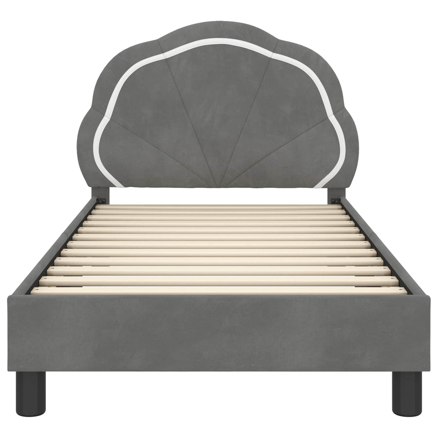 Bedframe voor kinderen met hoofdbord Donkergrijs 80 x 160 cm