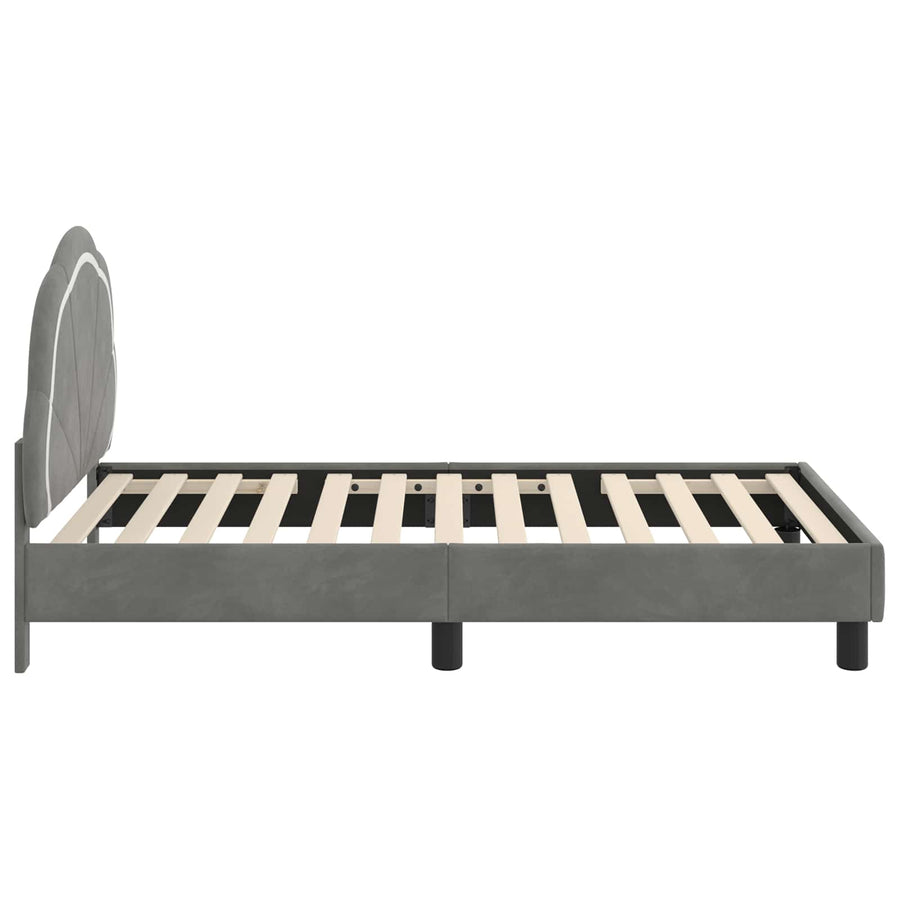 Bedframe voor kinderen met hoofdbord Donkergrijs 80 x 160 cm